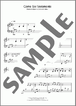 Come Sei Veramente(Giovanni Allevi) 楽譜 ピアノ（ソロ） ダウンロード