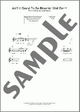 Ain't It Grand To Be Bloomin' Well Dead(Leslie Sarony) 楽譜 その他 ダウンロード
