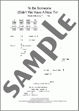 To Be Someone (Didn't We Have A Nice Time)(The Jam) 楽譜 ギター（コード） ダウンロード