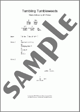 Tumbling Tumbleweeds(The Sons Of Pioneers) 楽譜 ギター（コード） ダウンロード