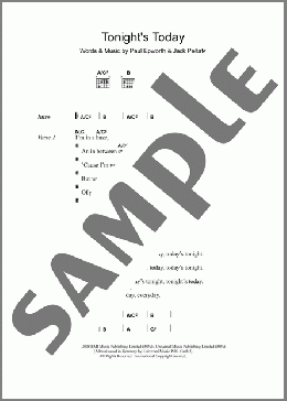 Tonight's Today(Jack Penate) 楽譜 ギター（コード） ダウンロード