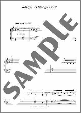Adagio For Strings Op. 11(Samuel Barber) 楽譜 ピアノ（ソロ） ダウンロード