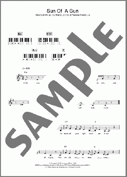 Sun Of A Gun(Oh Land) 楽譜 ピアノ（歌詞 & コード） ダウンロード