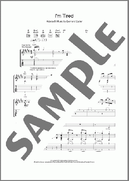 I'm Tired(Bernard Butler) 楽譜 ギター（ソロ） ダウンロード