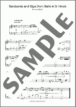 Sarabanda And Giga (from The Suite In G Minor)(Domenico Zipoli) 楽譜 ピアノ（ソロ） ダウンロード