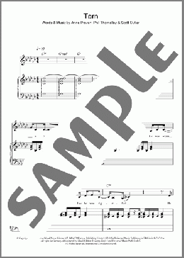 Torn(Anne Preven/Scott Cutler/Phil Thornalley/Natalie Imbruglia) 楽譜 ピアノ & ボーカル ダウンロード