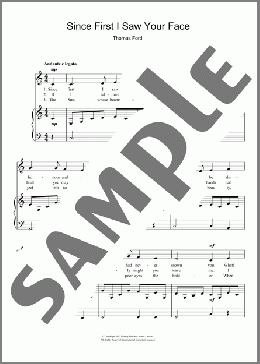 Since First I Saw Your Face(Thomas Ford) 楽譜 ピアノ & ボーカル ダウンロード