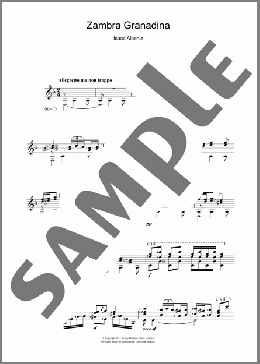 Zambra Granadina(Isaac Albeniz) 楽譜 メロディ ダウンロード