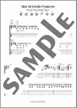 Man Of Simple Pleasures(Kasabian) 楽譜 ギター（ソロ） ダウンロード