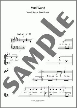 Mad World(Gary Jules) 楽譜 ピアノ（ソロ） ダウンロード