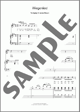 Wiegenlied (Cradle Song) K.350(Wolfgang Amadeus Mozart) 楽譜 ピアノ & ボーカル ダウンロード