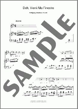 Deh, Vieni Alla Finestra (Serenade)(Wolfgang Amadeus Mozart) 楽譜 ピアノ & ボーカル ダウンロード