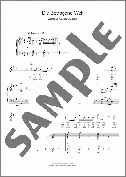 Die Betrogene Welt (The Deceiving World) K.474(Wolfgang Amadeus Mozart) 楽譜 ピアノ & ボーカル ダウンロード