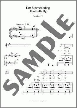 Der Schmetterling (The Butterfly)(Franz Schubert) 楽譜 ピアノ & ボーカル ダウンロード