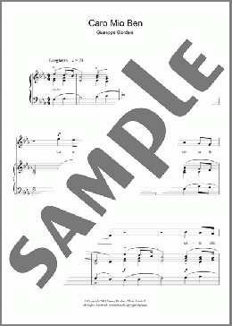 Caro Mio Ben(Giuseppe Giordani) 楽譜 ピアノ & ボーカル ダウンロード
