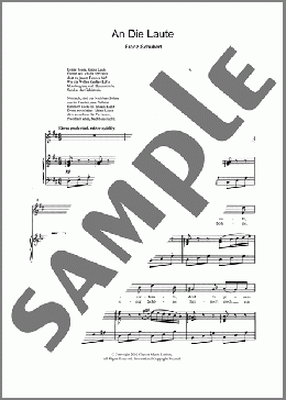 An Die Laute (To The Lute) Op.81 No.2(Franz Schubert) 楽譜 ピアノ & ボーカル ダウンロード