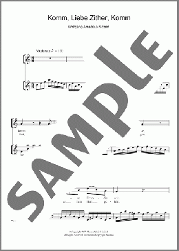 Komm, Liebe Zither, Komm(Wolfgang Amadeus Mozart) 楽譜 ピアノ & ボーカル ダウンロード
