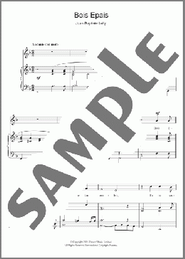 Bois Epais (from Amadis)(Jean-Baptiste Lully) 楽譜 ピアノ & ボーカル ダウンロード