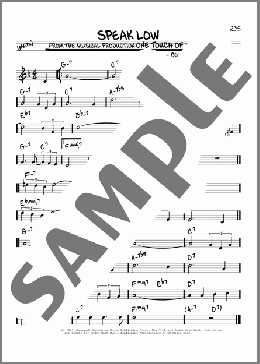 Speak Low(Kurt Weill/Ogden Nash) 楽譜 その他 ダウンロード