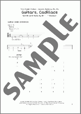 Guitars, Cadillacs(Dwight Yoakam) 楽譜 ギターリード ダウンロード