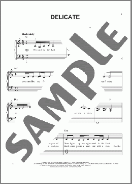 Delicate(Taylor Swift) 楽譜 ピアノ（ソロ） ダウンロード