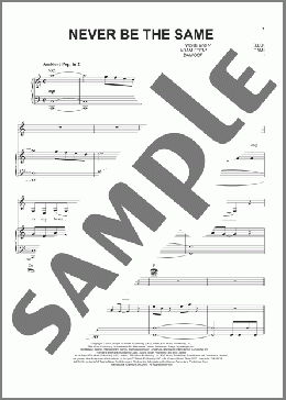 Never Be The Same(Camila Cabello) 楽譜 ピアノ & ボーカル & ギター ダウンロード