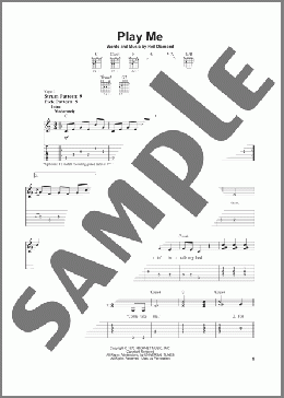 Play Me(Neil Diamond) 楽譜 ギター（ソロ） ダウンロード