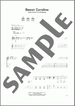 Sweet Caroline(Neil Diamond) 楽譜 ギター（ソロ） ダウンロード
