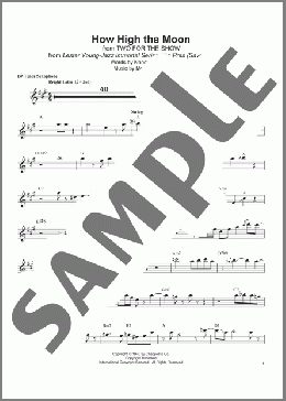 How High The Moon(Lester Young) 楽譜 テナーサックス（ソロ） ダウンロード