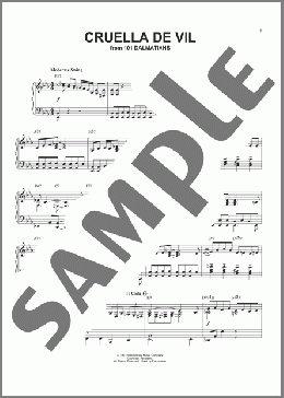 Cruella De Vil [Jazz version] (from 101 Dalmatians)(Mel Leven) 楽譜 ピアノ（ソロ） ダウンロード
