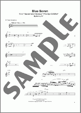 Blue Seven(Sonny Rollins) 楽譜 テナーサックス（ソロ） ダウンロード