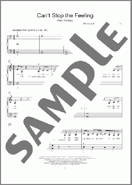 Can't Stop The Feeling(Mona Rejino/Justin Timberlake) 楽譜 ピアノ（ソロ） ダウンロード