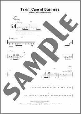Takin' Care Of Business(Bachman-Turner Overdrive) 楽譜 ギターリード ダウンロード