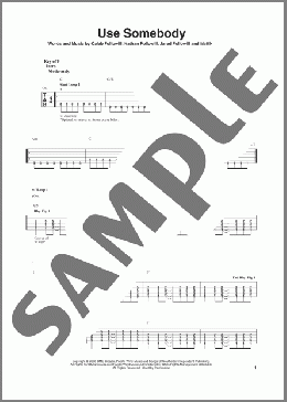 Use Somebody(Kings Of Leon) 楽譜 ギターリード ダウンロード