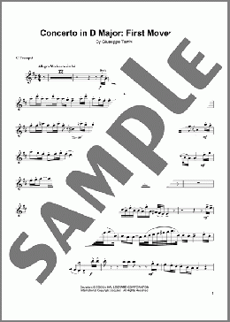 Concerto In D Major: First Movement(Arturo Sandoval/Giuseppe Tartini) 楽譜 トランペット（ソロ） ダウンロード