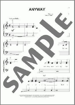 Anyway(Martina McBride) 楽譜 ピアノ（ソロ） ダウンロード