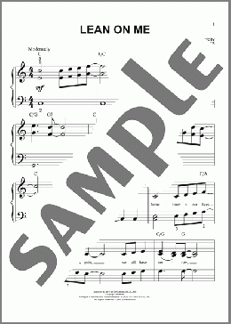 Lean On Me(Bill Withers) 楽譜 ピアノ（ソロ） ダウンロード