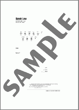 Speak Low(Kurt Weill/Ogden Nash) 楽譜 ウクレレ（弾き語り） ダウンロード