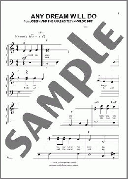 Any Dream Will Do(Tim Rice/Andrew Lloyd Webber) 楽譜 ピアノ（ソロ） ダウンロード