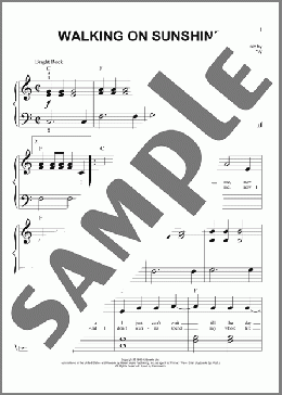 Walking On Sunshine(Kimberley Rew/Katrina And The Waves) 楽譜 ピアノ（ソロ） ダウンロード