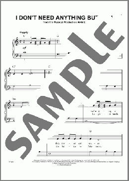 I Don't Need Anything But You(Martin Charnin/Charles Strouse) 楽譜 ピアノ（ソロ） ダウンロード