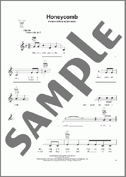 Honeycomb(Jimmie Rodgers) 楽譜 ウクレレ（弾き語り） ダウンロード