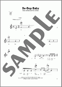 Be-Bop Baby(Ricky Nelson) 楽譜 ウクレレ（弾き語り） ダウンロード