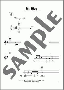 Mr. Blue(Garth Brooks) 楽譜 ウクレレ（弾き語り） ダウンロード