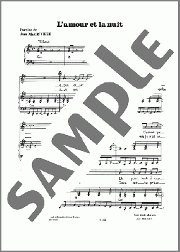 Amour Et La Nuit(Jean-Max Riviere) 楽譜 ピアノ & ボーカル ダウンロード