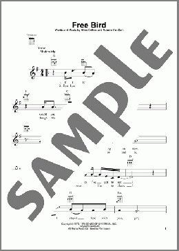Free Bird(Lynyrd Skynyrd) 楽譜 ウクレレ（弾き語り） ダウンロード