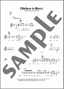 I Believe In Music(Gallery/Mac Davis) 楽譜 ウクレレ（弾き語り） ダウンロード