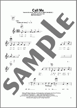 Call Me(Blondie) 楽譜 ウクレレ（弾き語り） ダウンロード
