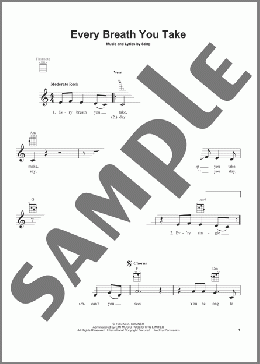 Every Breath You Take(The Police) 楽譜 ウクレレ（弾き語り） ダウンロード