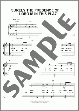 Surely The Presence Of The Lord Is In This Place(Lanny Wolfe) 楽譜 ピアノ（ソロ） ダウンロード